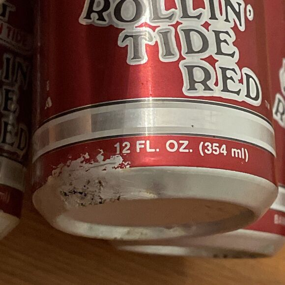 Rollin' Tide Red Bama's Own Soft Drink Cans University of Alabama 4 Empty 12 oz - Picture 12 of 12
